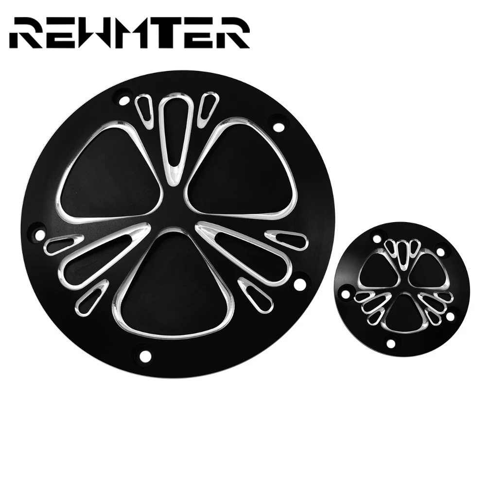  Motorcycle Black CNC Bullet Hole Cam Derby Timer Cover 5 Holes For Harley Touring Road King Softail