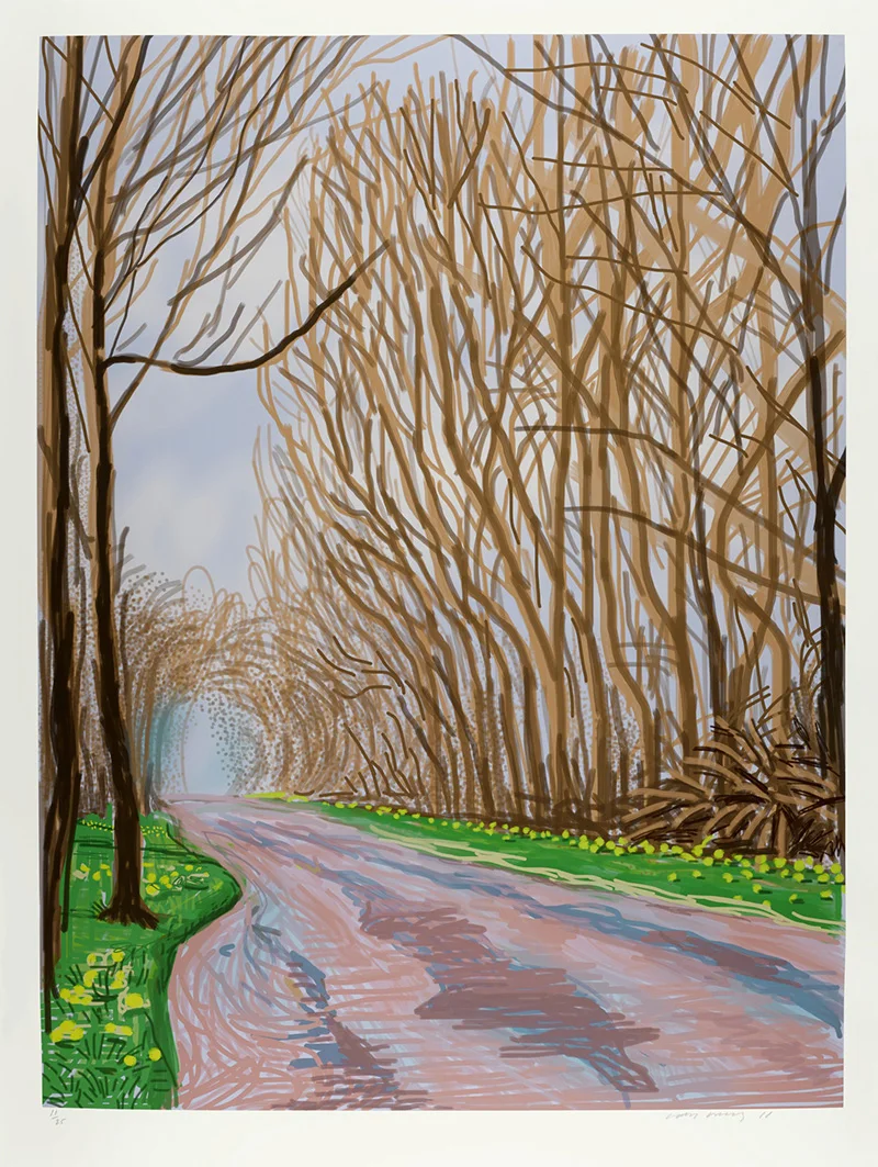 2011The Arrival of Spring in Woldgate, East Yorkshire(iPad drawing printed)2