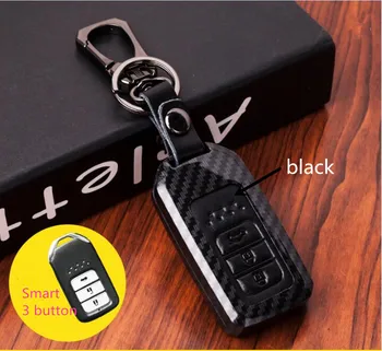 

Carbon Fiber Leather Car Remote Key Case Chain Keyless Fob Cover For Honda Civic 2017 Accord Fit CRV CR-V XRV Crosstour HRV JAZZ