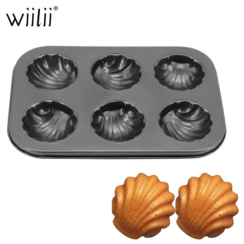 

Carbon Steel Madeleine Cake Mold For 3D Shell Shape Metal Cookie Molds Biscuit Dessert Mould Non Stick Kitchen Baking Tools