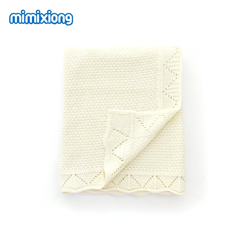 Baby Blankets Knitted Solid Newborns Bebes Swaddle Wrap Blankets 100*80cm Infantil Boys Girls Stroller Bedding Covers Quilts