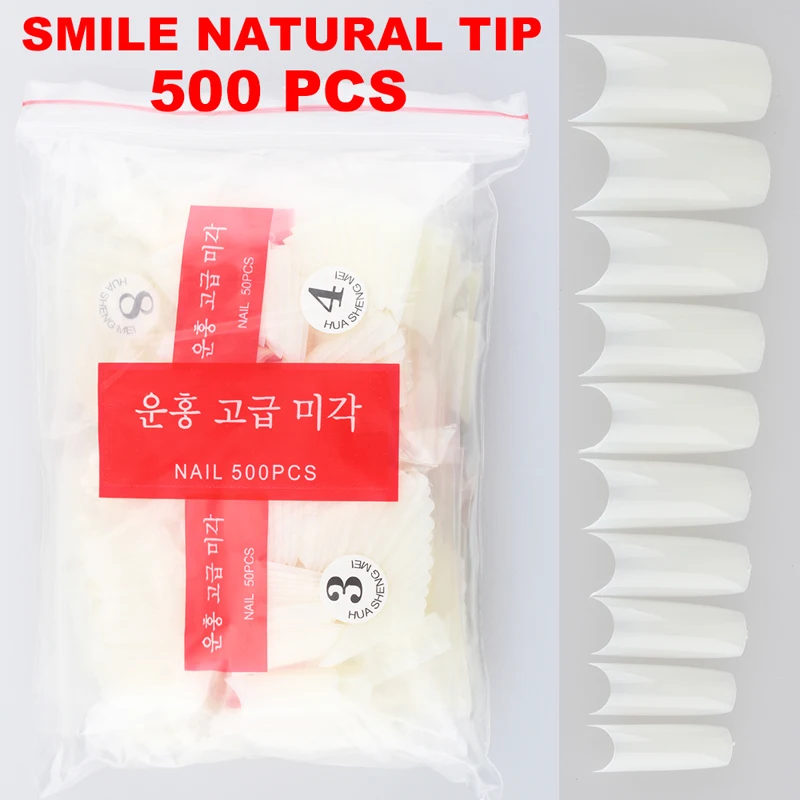 

500pcs Smile Natural French Tips False Nails High Quality Manicure Fake Nail Tips