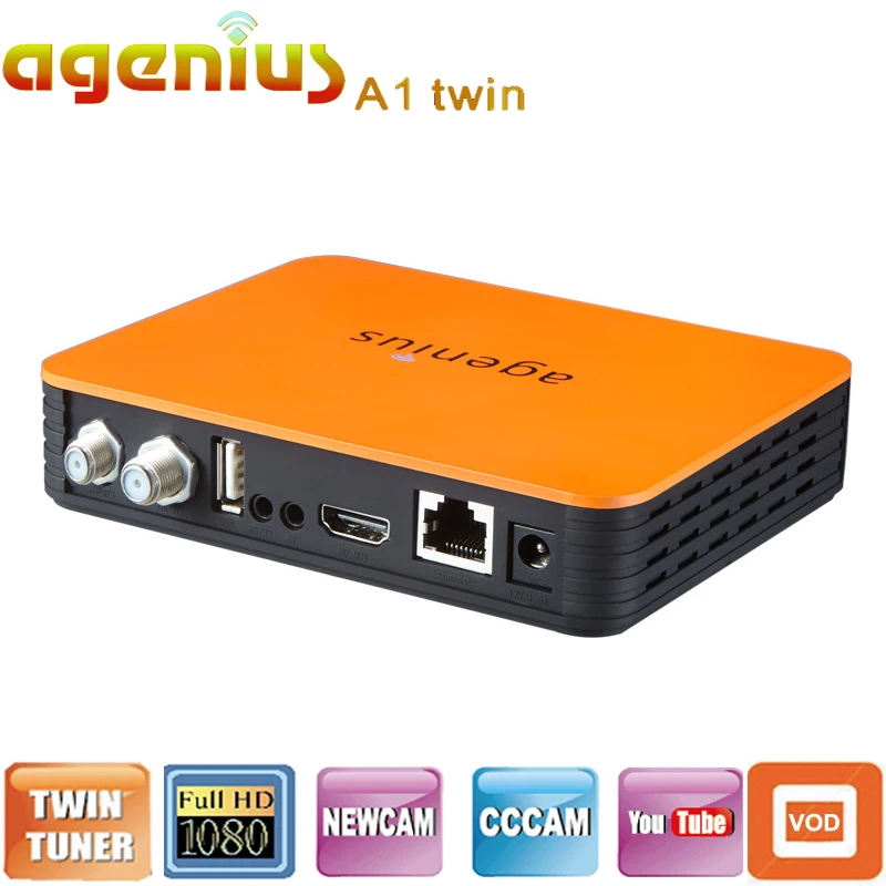 

Free shipping 2PCS/Lot Agenius A1 twin with ACM +SKS +IKS +VOD +IPTV +NEWCAM +CCCAM +POWERVU for Latin America