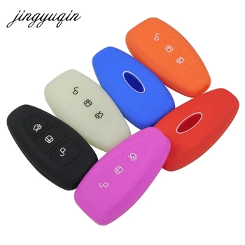 Keyforkess 50 pz/lotto Silicone auto chiave del supporto della cassa per ford Fiesta Focus Mondeo c-max b-max Kuga gomma Smart Key Cover