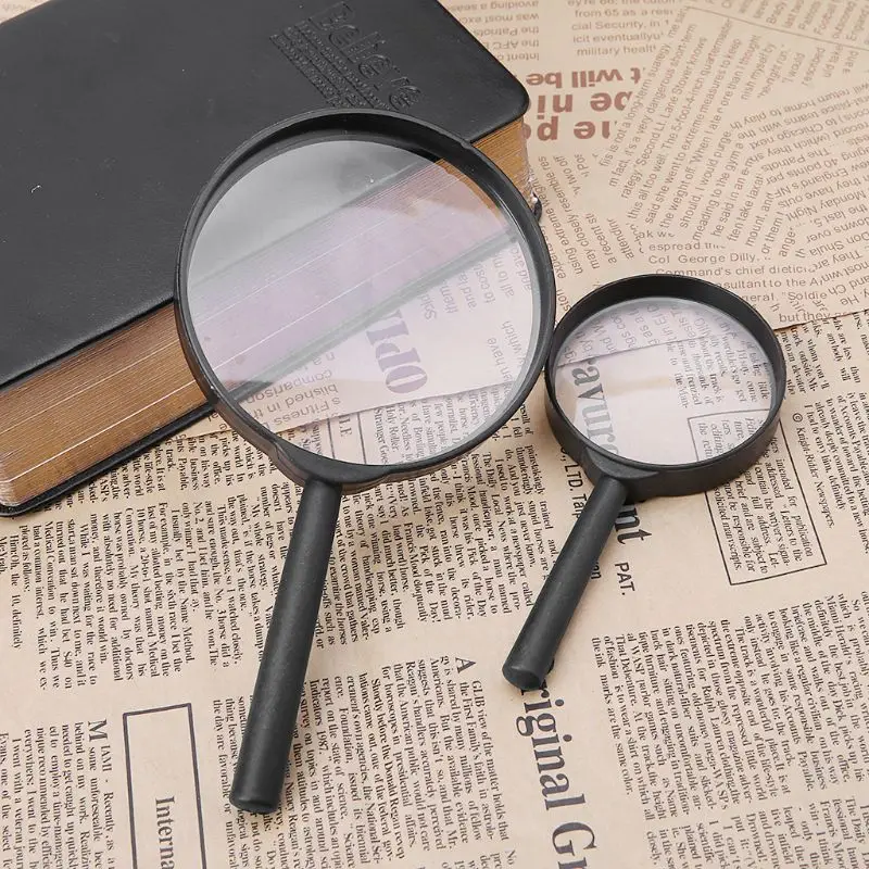 

2pcs 5X Plastic Handheld Magnifier Portable Magnifying Glass Reading Eye Loupe