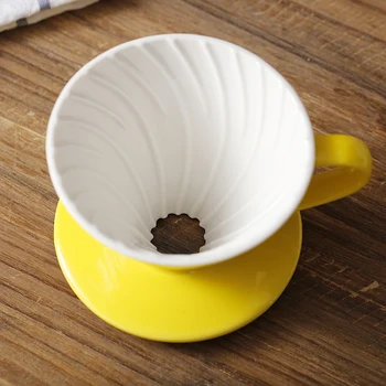 

colorful Coffee Maker V60-01 screw thread inside Ceramic Coffee Dripper Coffee Brewer drip cup for 1-2 people