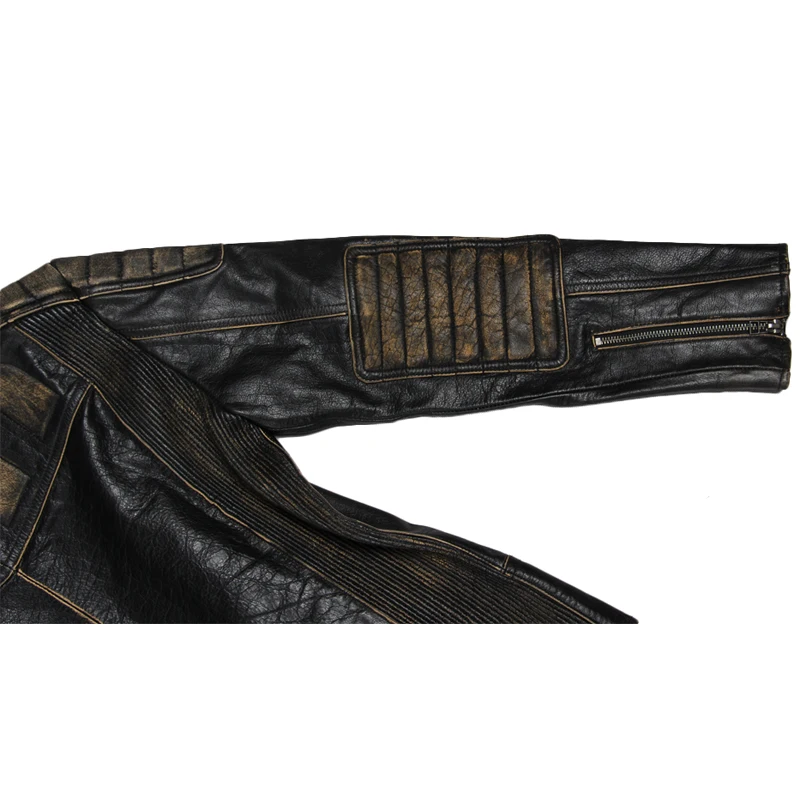 Mavlesteed, винтажная мотоциклетная куртка, Мужская кожаная куртка, воловья кожа, натуральная кожа, куртки для мужчин, s байкерская куртка, байкерская куртка, 5XL 090