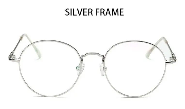 Круглые прозрачные очки для женщин, бренд Nerd, оправа для очков, мужские очки по рецепту, декоративные очки, золотые прозрачные линзы Oculos - Цвет оправы: silver