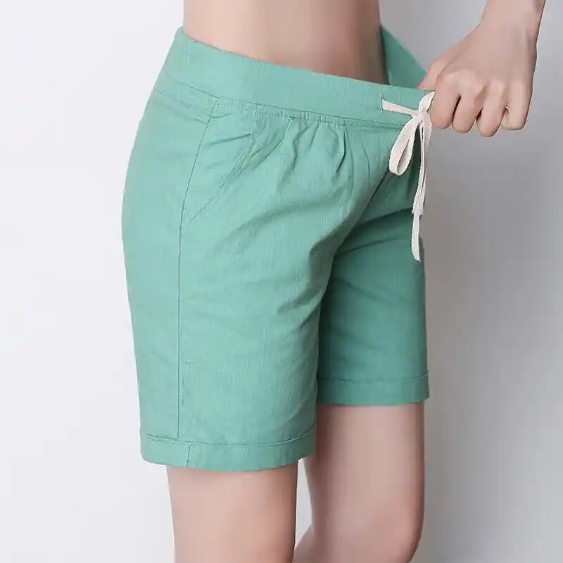 New Summer Drawstring Loose Solid Shorts Female Plus Size M 5xl