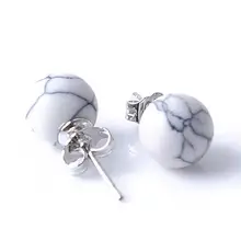 Новые модные женские простые мраморные серьги-гвоздики в виде шара серьги ювелирные изделия подарок новинка