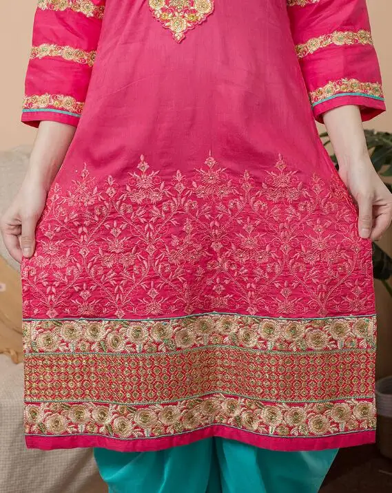 Индийский модный женский костюм с вышивкой в этническом стиле, хлопковый топ на весну и лето, платье для танцев и путешествий, женский длинный удобный топ