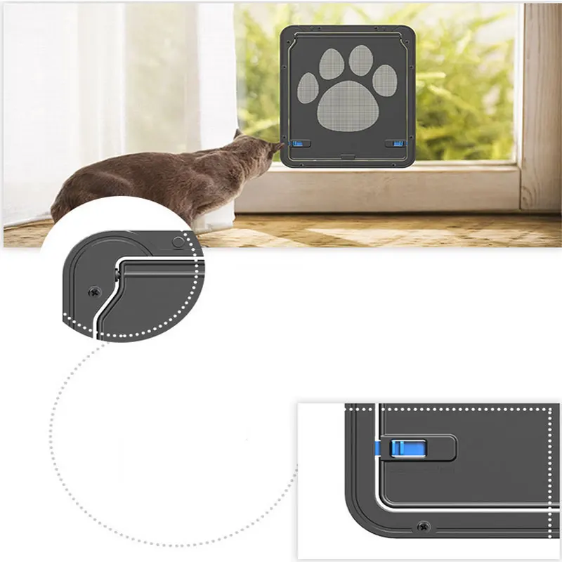 Собака котенка Экран двери собака след узор с замочком безопасный магнитный окна Экран двери, ворота для маленьких собак Cat ПЭТ питания