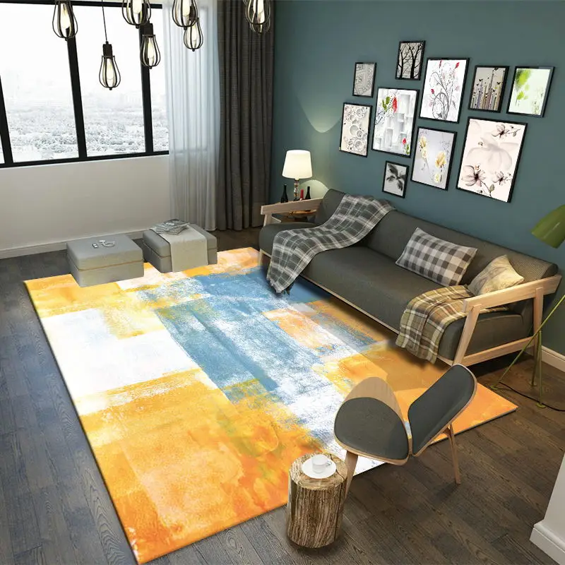 

3D Inkjet printed carpet modern geometric coffee table bedroom living room footpad non-slip model carpet Decoration