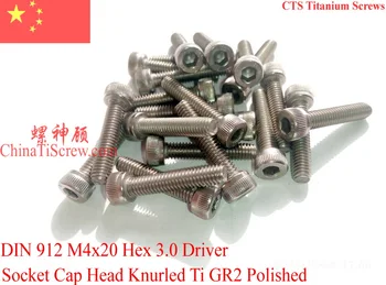 

Titanium screws M4X20 DIN 912 Hex 3.0 Driver Ti GR2 Polished 10 pcs
