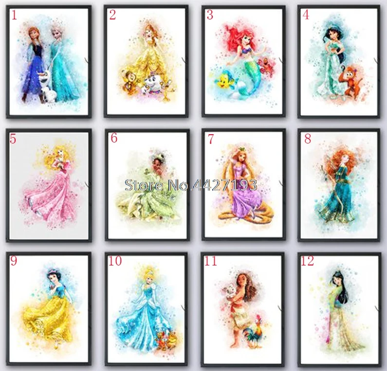 

5D DIY Diamond Embroidery Cartoon princess Diamond Painting Cross Stitch Square Rhinestones Mosaic Decoration