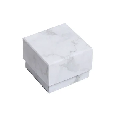 24 шт. упаковка для ювелирных изделий Коробка для браслета ожерелье кольцо подарочные коробки набор мраморный узор дисплей бумага для органайзера Свадебная коробка чехол - Цвет: Белый
