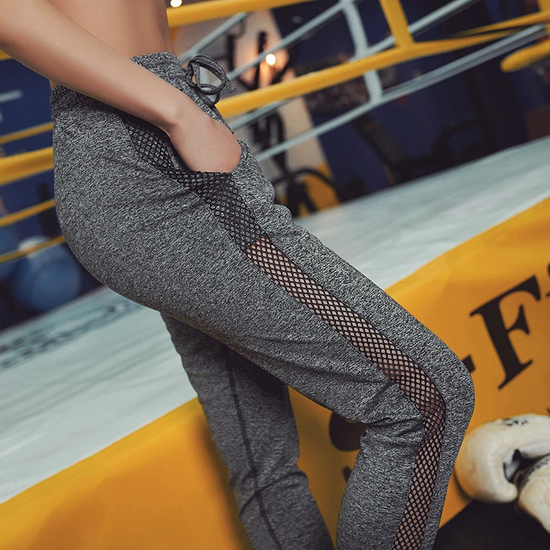CHU YOGA черные штаны для йоги боковая сетка патч панель высокая посадка