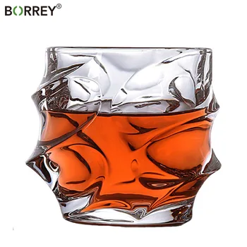 

BORREY 300ml Wave Style Whiskey Wine Glass Beer Glass High Capacity Drinking Cup Bar Beer Glass Coffee Cup Drinkware