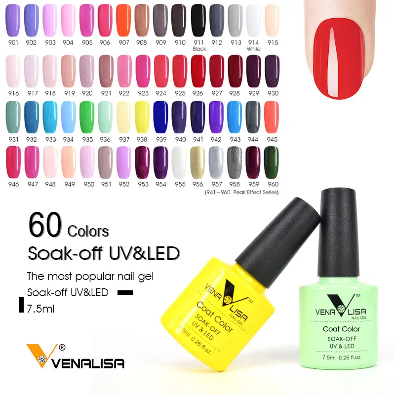 Venalisa, 60 цветов, для дизайна ногтей, красота, сделай сам, краска для ногтей гель для дизайна, uv led, 7,5 мл, для дизайна ногтей, эмаль, гелевое покрытие для ногтей, УФ лак, лак, гель