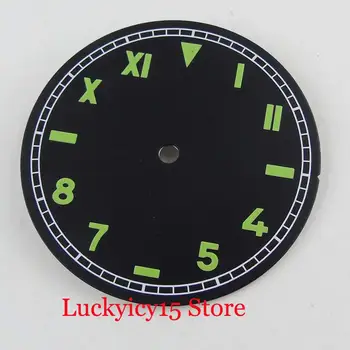 

Sterile 37.5mm Watch Dial Watch Face With Geen Marks Fit for ETA 6497 6498 Hand Winding Movement