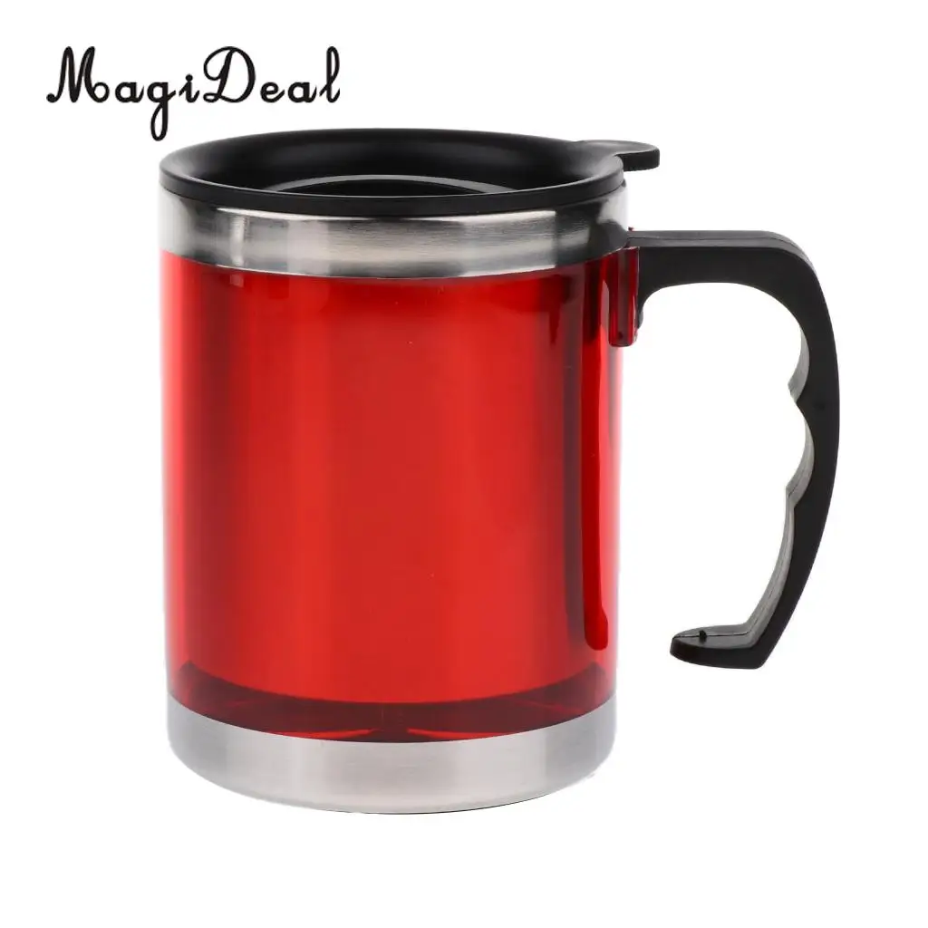 MagiDeal нержавеющая 450 мл кружка кофе чай чашка крышка Открытый Отдых путешествия изолированный красный