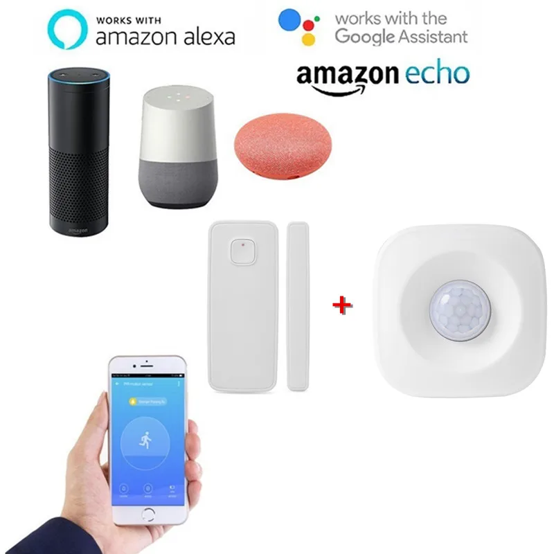 

Wifi Motion Sensor Window Door Detector PIR Sensor for IFTTT Automation Voice Control by google home alexa for Home Alarm System