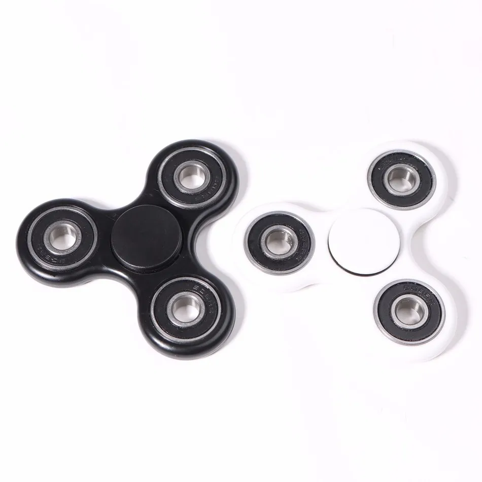 2018 белый/черный Tri-Spinner Непоседа игрушки пластик для развития рук Spinner Для аутизма и СДВГ Handspinner