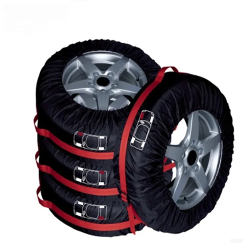 

4Pcs Spare Tire Cover Case Polyester Winter and Summer Car Tires Storage Bag Automobile Tyre Accessories Vehicle Wheel Protector