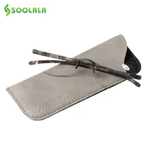 SOOLALA TR90 очки для чтения без оправы Пижама для женщин, мужчин, легкий Пресбиопии очки для чтения с Чехол+ 1,0 1,5 2,0 до 3,5