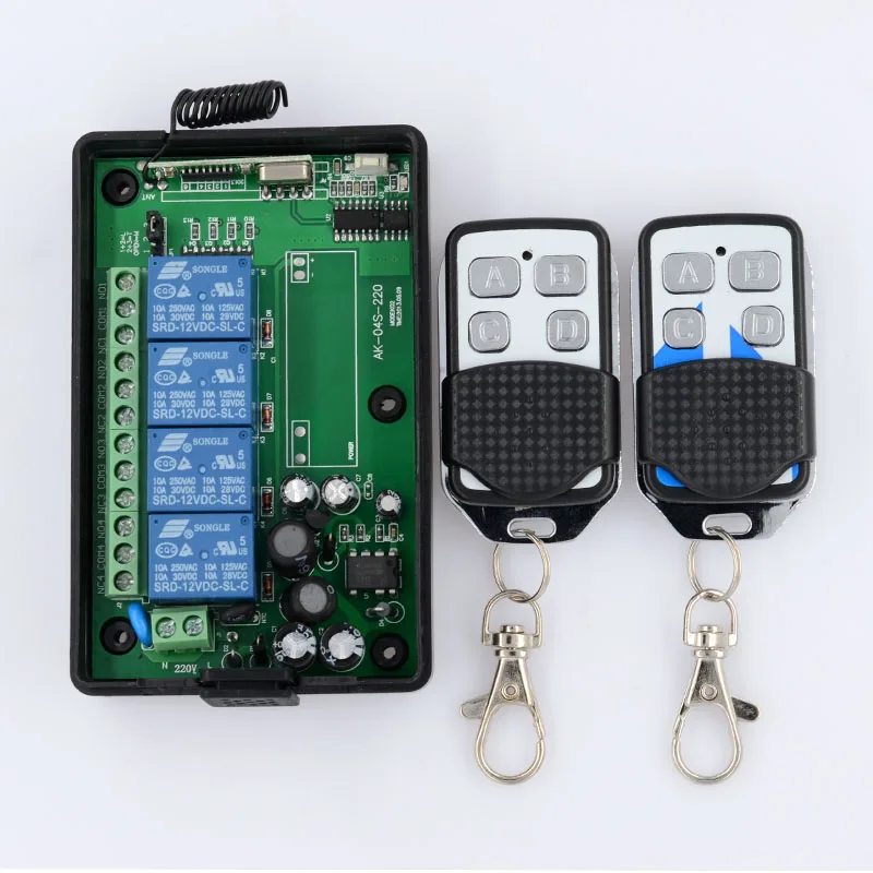 

AC 85V 110V 220V 4CH RF Wireless Remote Control System Radio Wireless Lighting Switch Learning Code Receiver Transmitter
