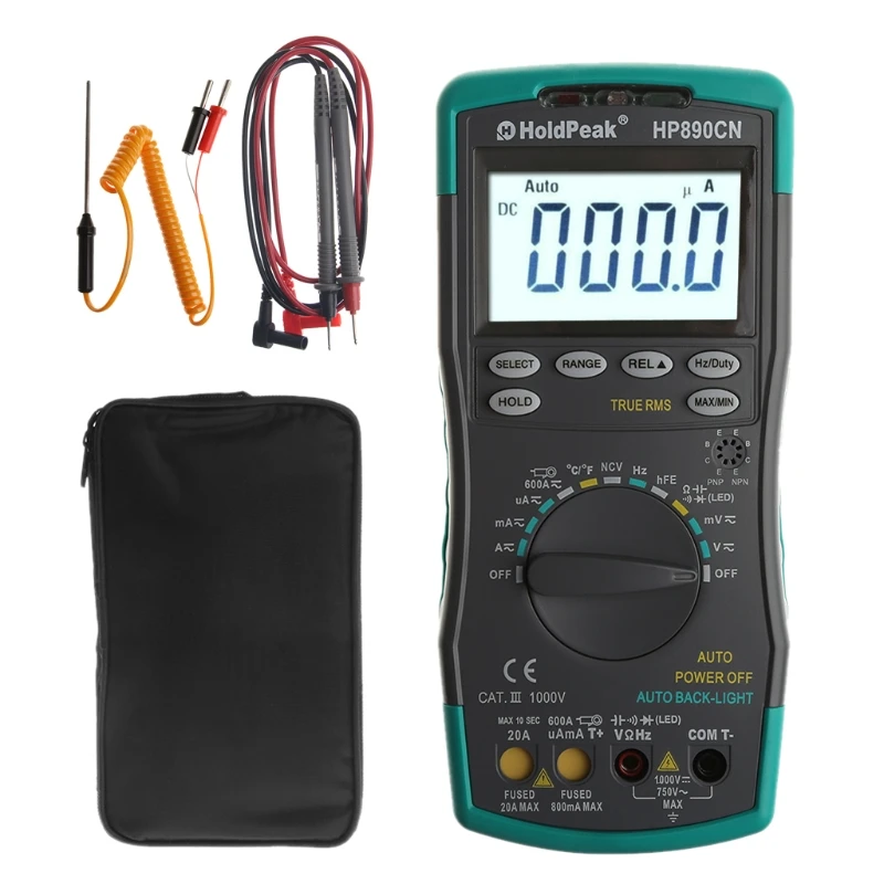 

HP-890CN Digital Multimeter 6000 Count Auto-Ranging Smart Voltage Current Tester