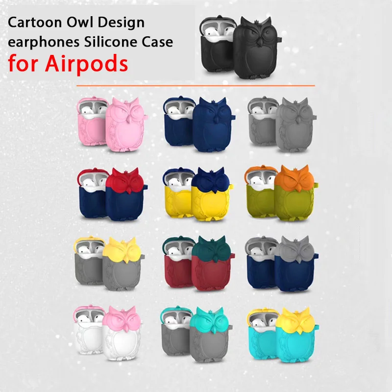 Новый дизайн с рисунком совы для airpod чехол милый 2 в 1 airpods силиконовые наушники