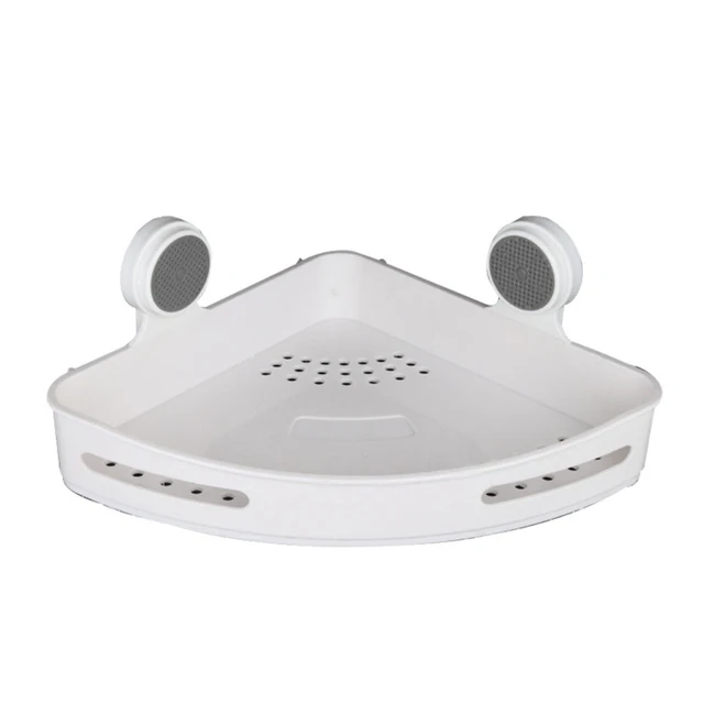 Bathroom Shelf Organizer Snap Up Corner Shelf Caddy No Screws Fan