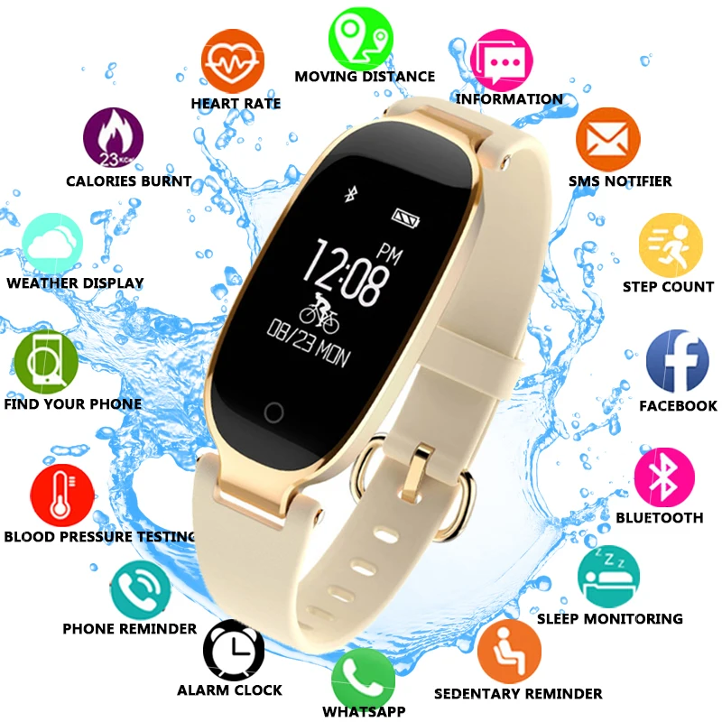 

Sport Fashion Smart Watch Women Smart Bracelet Bluetooth Heart Rate Monitor Fitness Tracker For Android IOS Clock reloj mujer