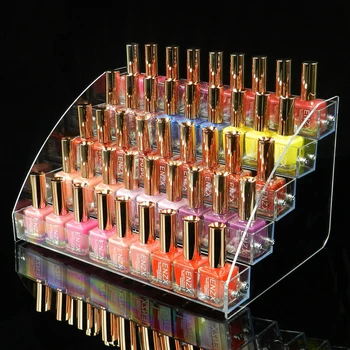 

Nail Polish Rack Lipstick Jewelry Display Stand Holder 5 Tier New Style Makeup Cosmetic Clear Acrylic Mac Organizer Makeup Shelf