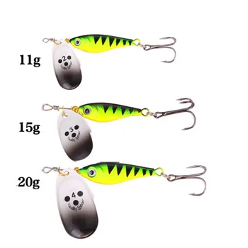 SUPER PROMO ❤️ 1pcs Rotating Metal Spinner Fishing Lures 11g 15g 20g Sequins Iscas Artificial Hard Bait Crap Bass Pike Fishing Tackle - discount item 26% OFF Sports & Entertainment