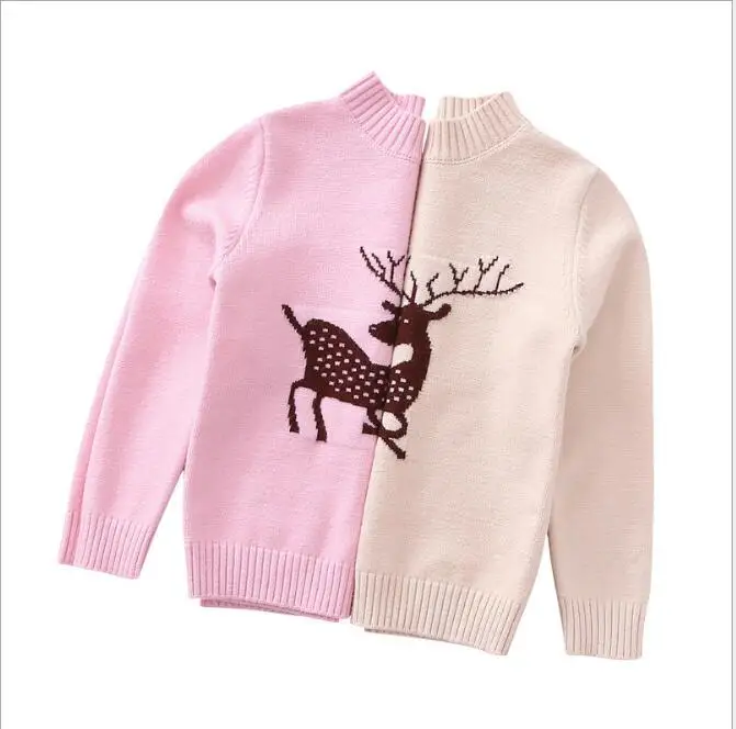 

Autumn Girls Sweater Baby Girls Cute Cartoon Warm Sweaters Teenager Girls Knitwear outerwear pullovers Children Christmas Clthes