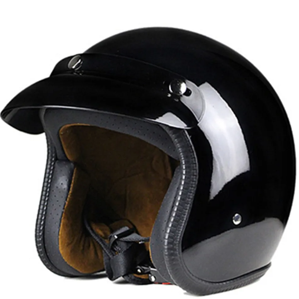 

New Retro Vintage German Style Motorcycle Helmet 3/4 Open Face Helmet Four Seasons Cruiser Biker Moto Helmet DOT Glasses able