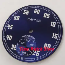 Parnis 38,9 мм Королевский синий циферблат подходит для механического ETA 6498 часовой циферблат D100