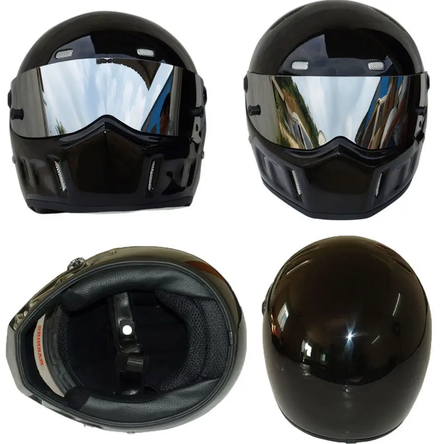 Спортивный мотоциклетный шлем MX ATV шлем для кроссового велосипеда глянцевый черный уличный картинг бандит Полный лица шлемы защитный шлем для мотокросса