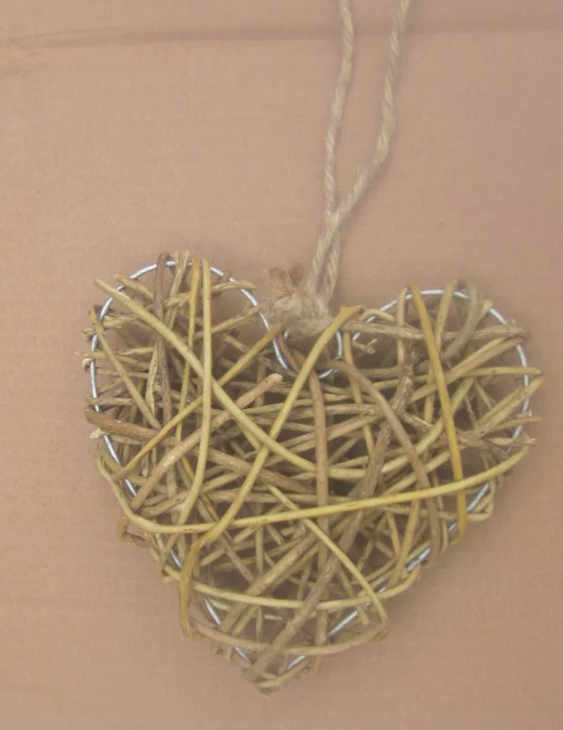 decorative hanging rattan heart
