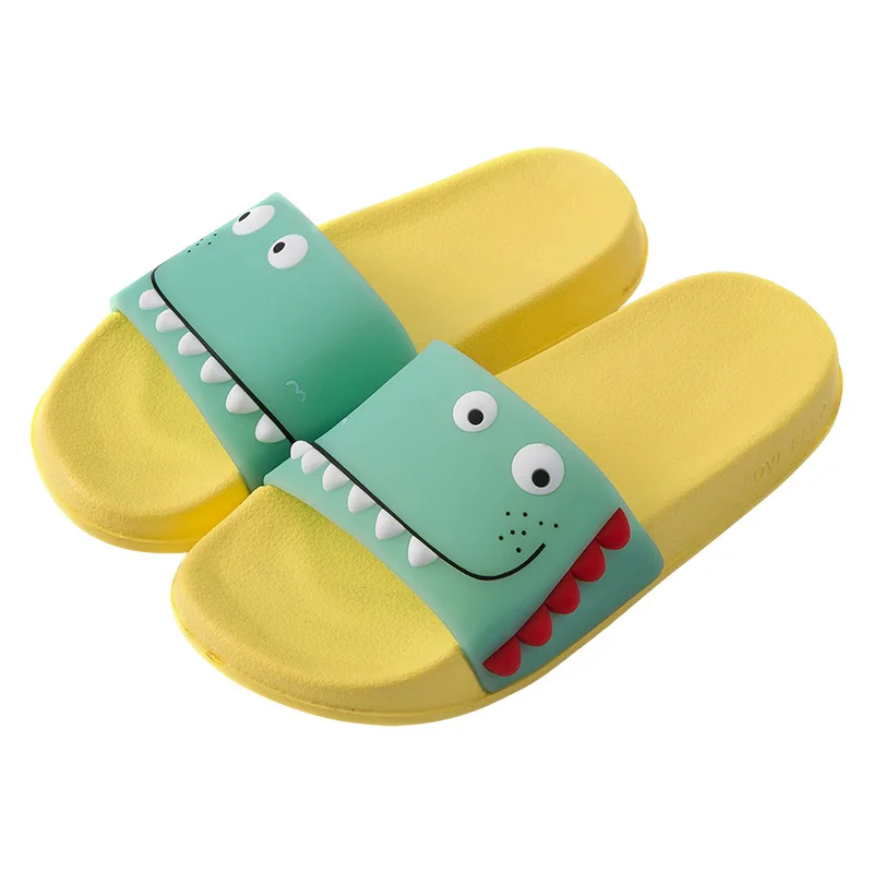 Детские тапочки с динозавром из мультфильма; домашние тапочки для маленьких мальчиков; забавная садовая обувь на плоской подошве; пляжные шлепанцы для девочек; уличные сандалии