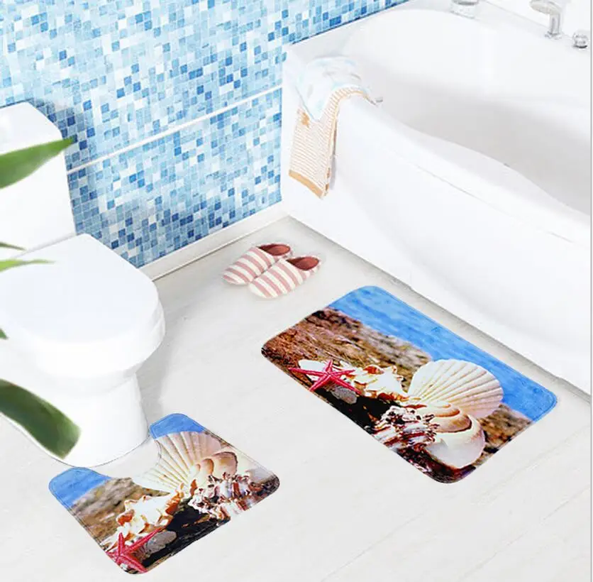 Buy Two Pieces 3D Bathroom Carpet Set Non Slip Carpet