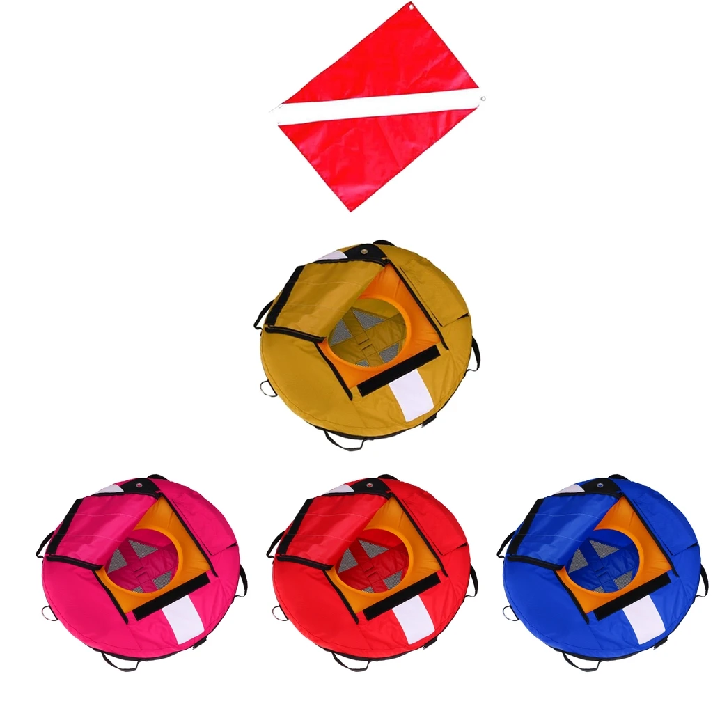 Freediving Freediver Training Buoy Instructor Safety Float + Scuba Diver Down Flag Signal Banner Water Sport Swim Diving Pool Ac