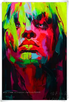 

Francoise Nielly on canvas palette knife Face oil painting wall art pictures for living room home decor caudros decoracion81