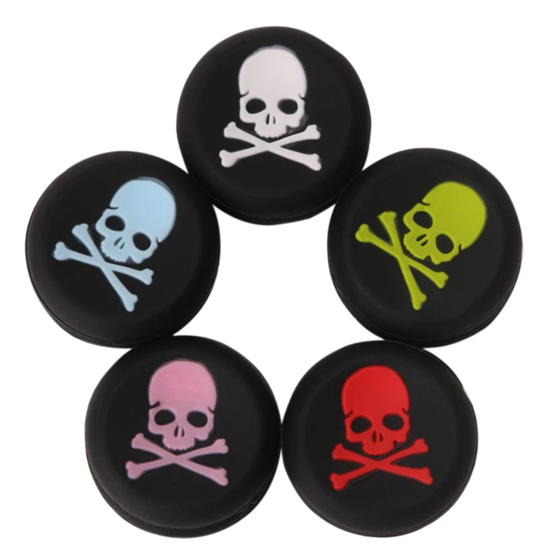 

High Quality 2019 New 10x Silicone Skull Head Analog Controller Thumbstick Grip Cap For Play Station 4