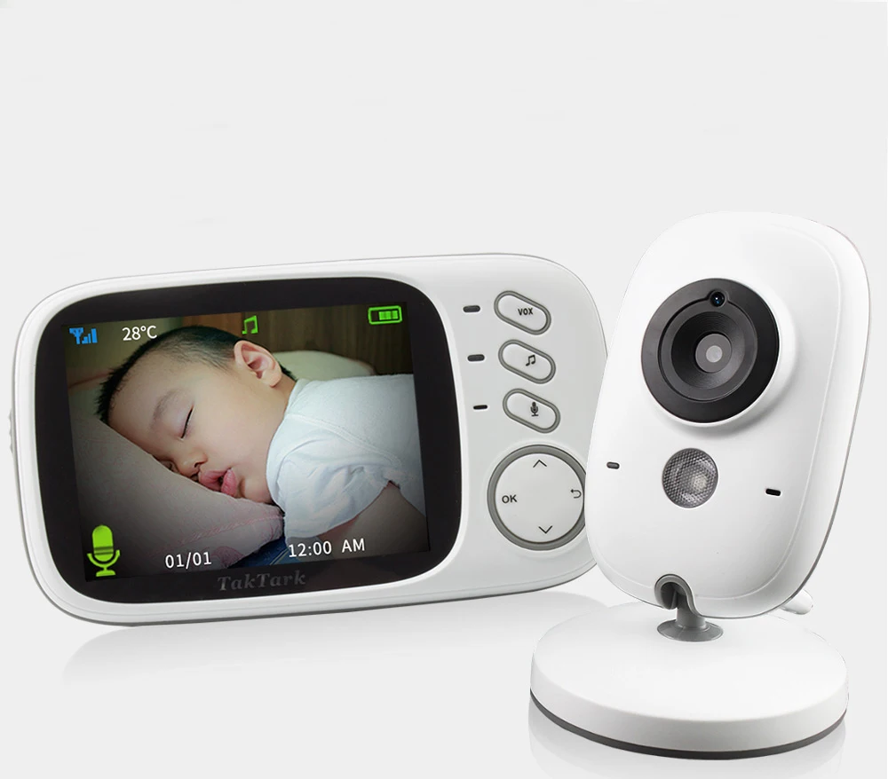 

3.2 inch Wireless Video Color Baby Monitor High Resolution Baby Nanny Security Camera Night Vision Temperature Monitoring