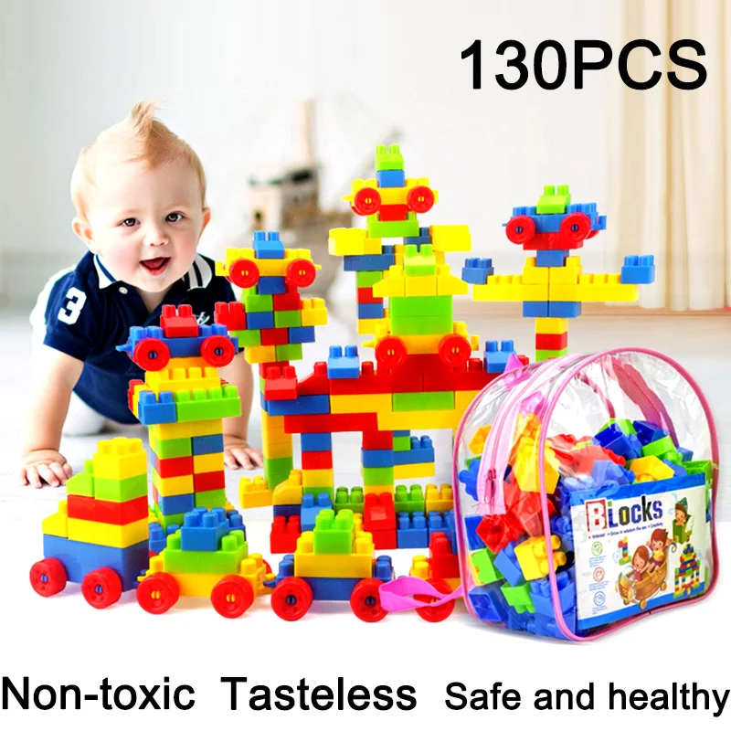 Buy 130PCS The children of large particles Building puzzle educational plastic