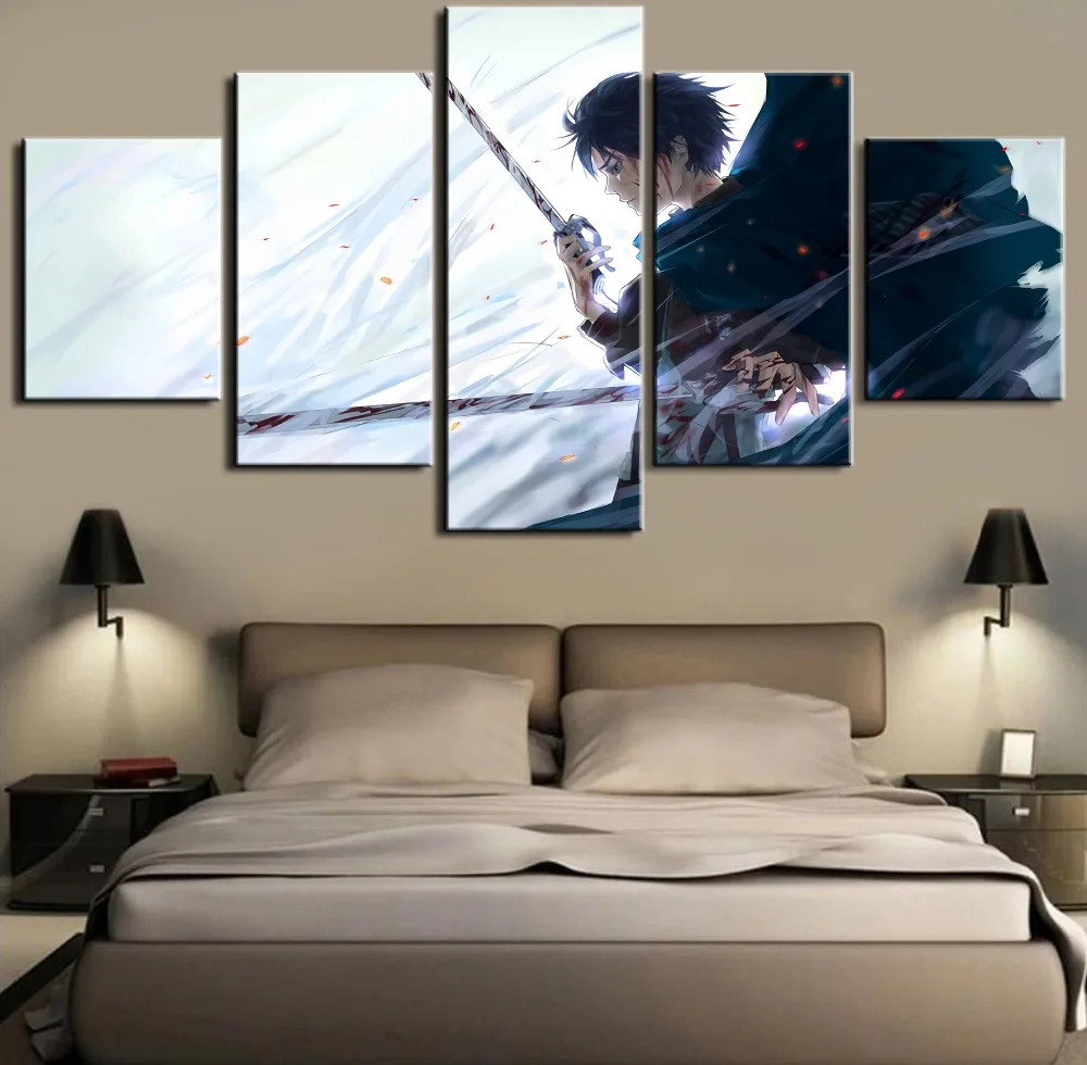 

Anime Attack on Titan Modular 5 Pieces Modern Home Decor Picture Canvas Wall Art For Living Room Canvas Painting Artwork