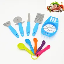 10pcs kitchen Accessories Cooking Tools Set Cheese Slicer Paring Knife Pizza Cutter Grater Apple Cutter Measuring Spoon DIY CAKE